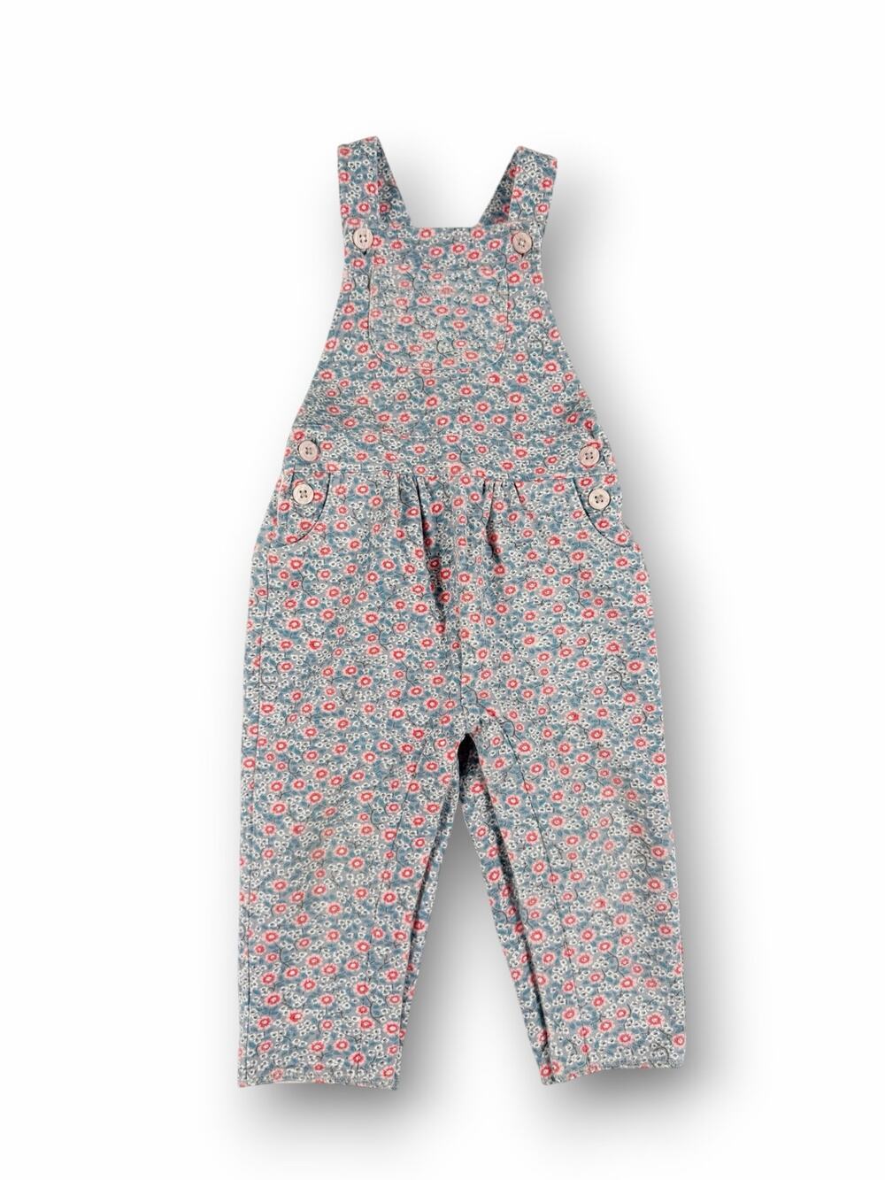 Mini Baby Boden Floral Corduroy Overalls Dungarees 12-18 Months